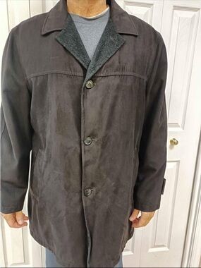 Men's Dark Brown Classic Button-Front Coat